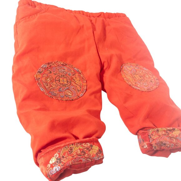 Baby Chinese Traditional Outfit 1 Year Old Red Gold Dragon - Picture 7 of 14